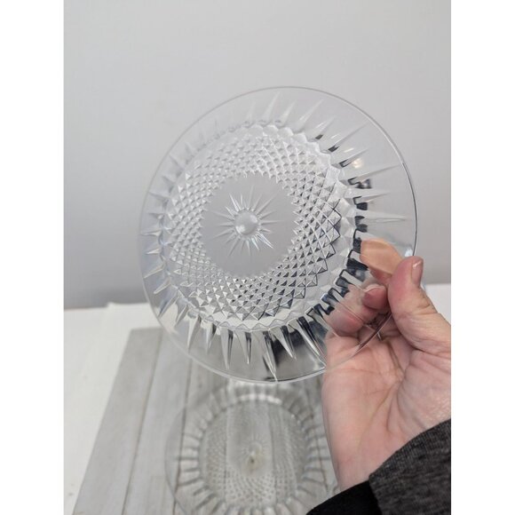 Set of 3 Cristal D'Arques-Durand Diamant Clear Crystal Salad Plates 7 3/8" - Picture 4 of 4